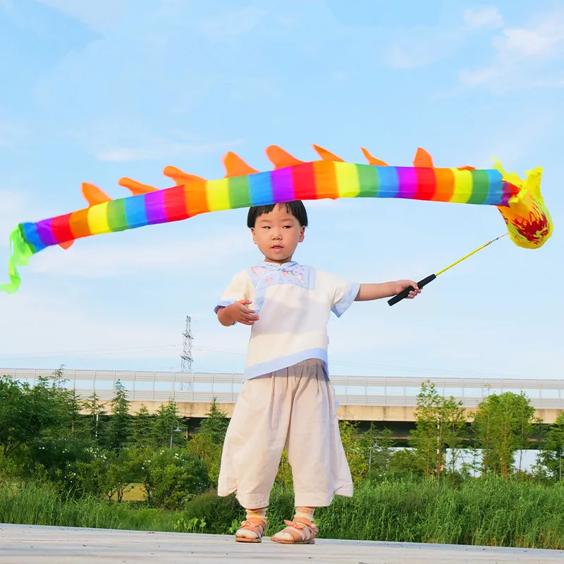 Uma dança com dragões ano novo chinês dragão dança adereços para crianças adulto de fitness dragon square prática festival presentes