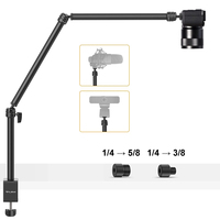 VIJIM LS08 Desk C-Clamp Mount Light Stand Boom Arm Three Section Extension Arm 1/4\