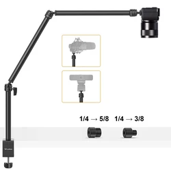 VIJIM LS08 Desk C-Clamp Mount Light Stand Boom Arm Three Section Extension Arm 1/4