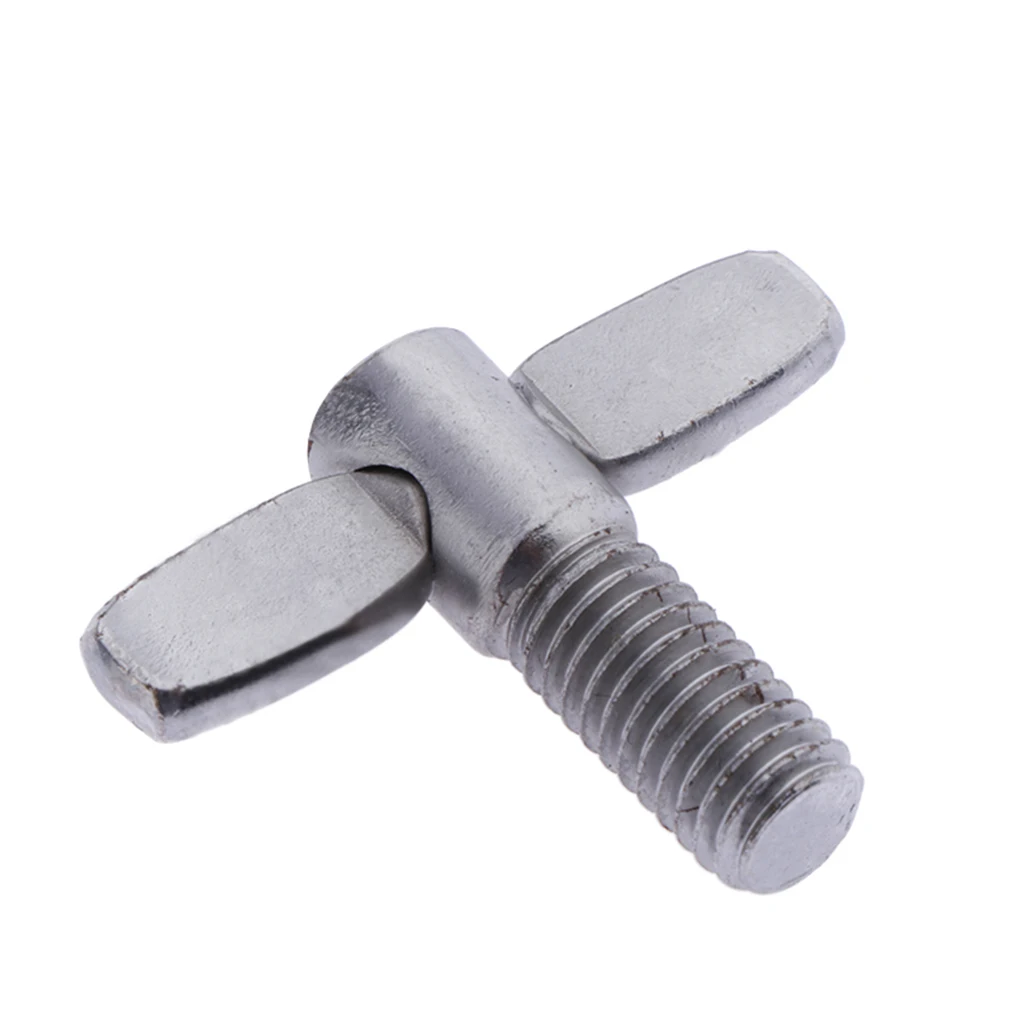 Zinc Alloy Drum Set Cymbal Stand Wing Nut Screw Silver 6mm Percussion Instrument Parts