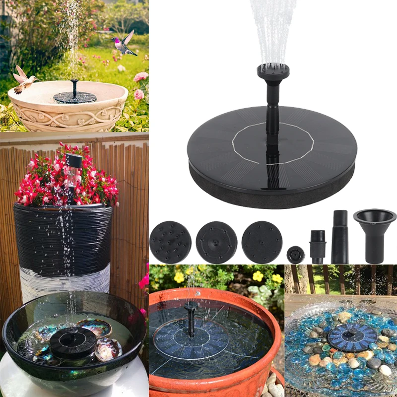 

Mini Solar Power Water Fountain Garden Pool Pond Outdoor Bird Bath Floating Water Fountain Pump Patio Landscape Pond Decoration