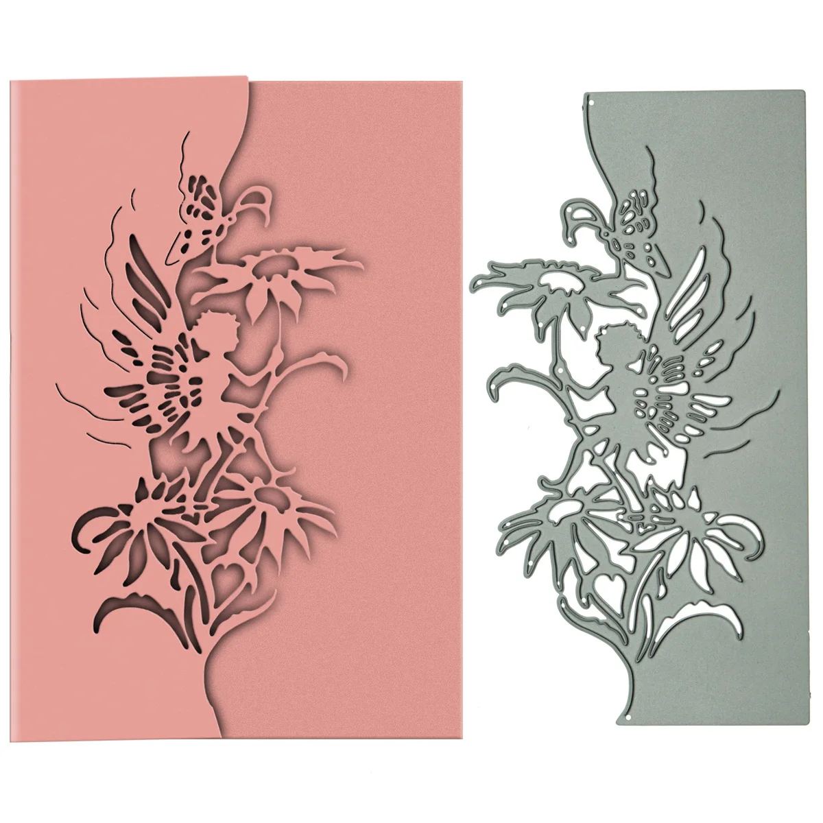 

Elves Fairy Flower Pattern Metal Cutting Dies For Scrapbooking Cutter Mold Hand-made Clipart Invitation Card Edge Envelope Cover