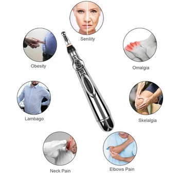 Lápiz de acupuntura para meridianos eléctricos, pluma de masaje de pulso energético, masajeador eléctrico de estimulación láser, herramienta para alivio del dolor por Terapia de salud 5