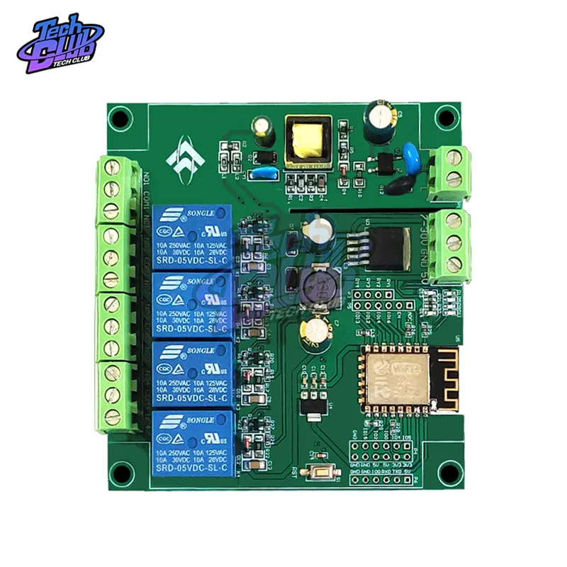 

Модуль канала 5V 4 WIFI реле ESP8266 ESP-12F плата разработки 4M байт вспышка для AC 90-250V DC7-30V плата управления нагрузкой