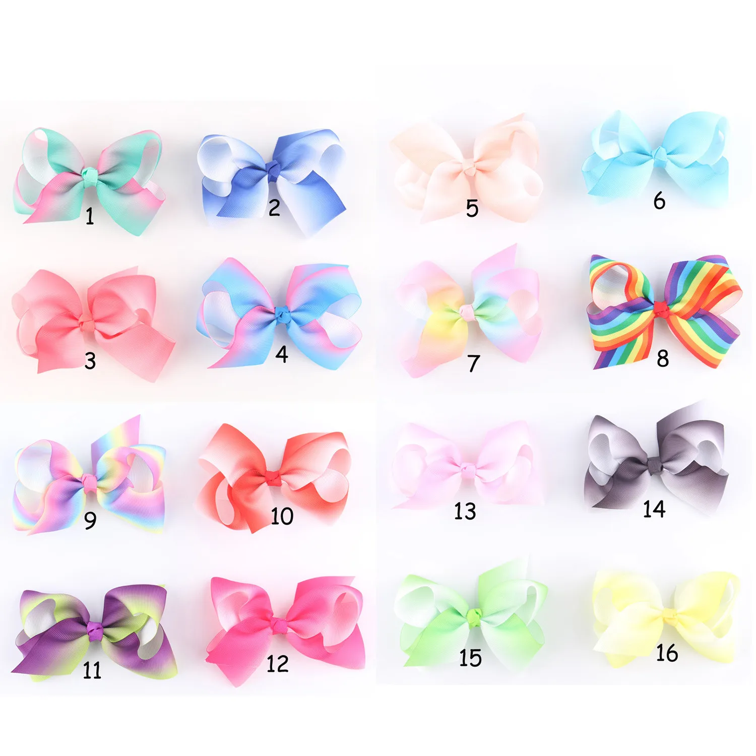 

10 Pcs /lot High quality Lovely Girls Bow Tie Hair Clip Solid Grosgrain Ribbon Bow-knot Hairpins Hairgrips Accessories