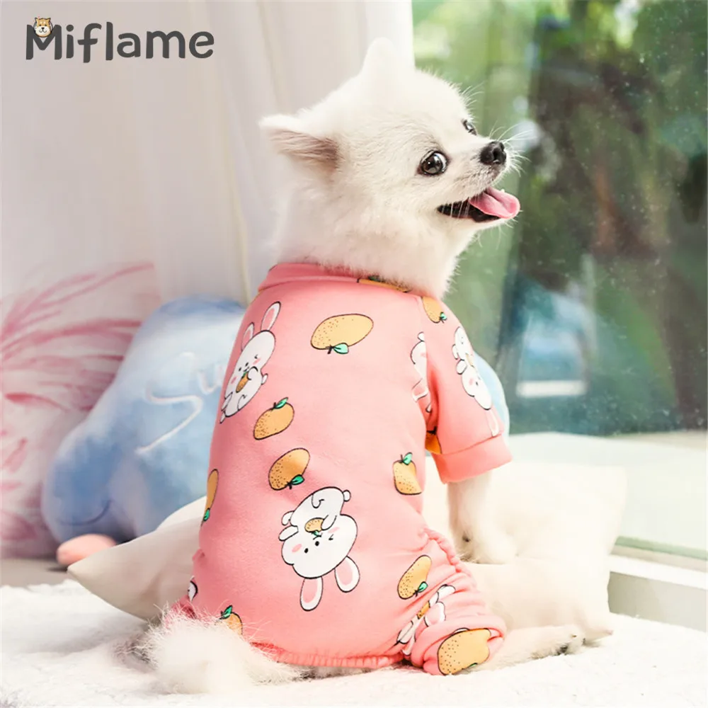 Miflame Cartoon Small Dogs Hoodies Four-legged Puppy Clothing Winter Warm Dog Clothes Bichon Spitz Cute Pet Cat Outfits Costume