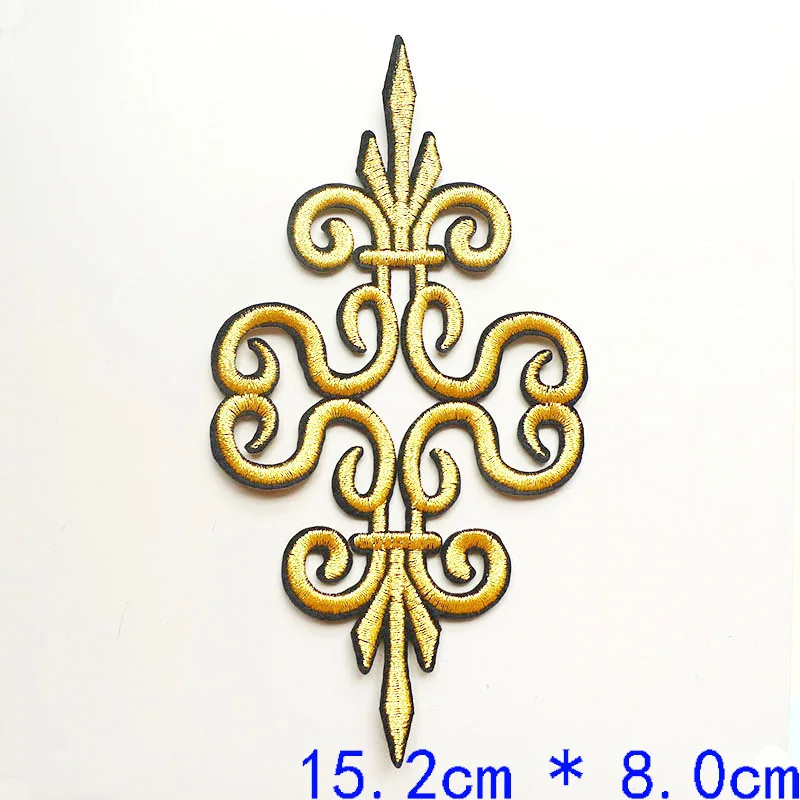 Gold Silver Black Patches Totem Sew Iron On Badges Embroidery Appliques Gypsy Bohemia For Clothes DIY Crafts Dresses Decoration