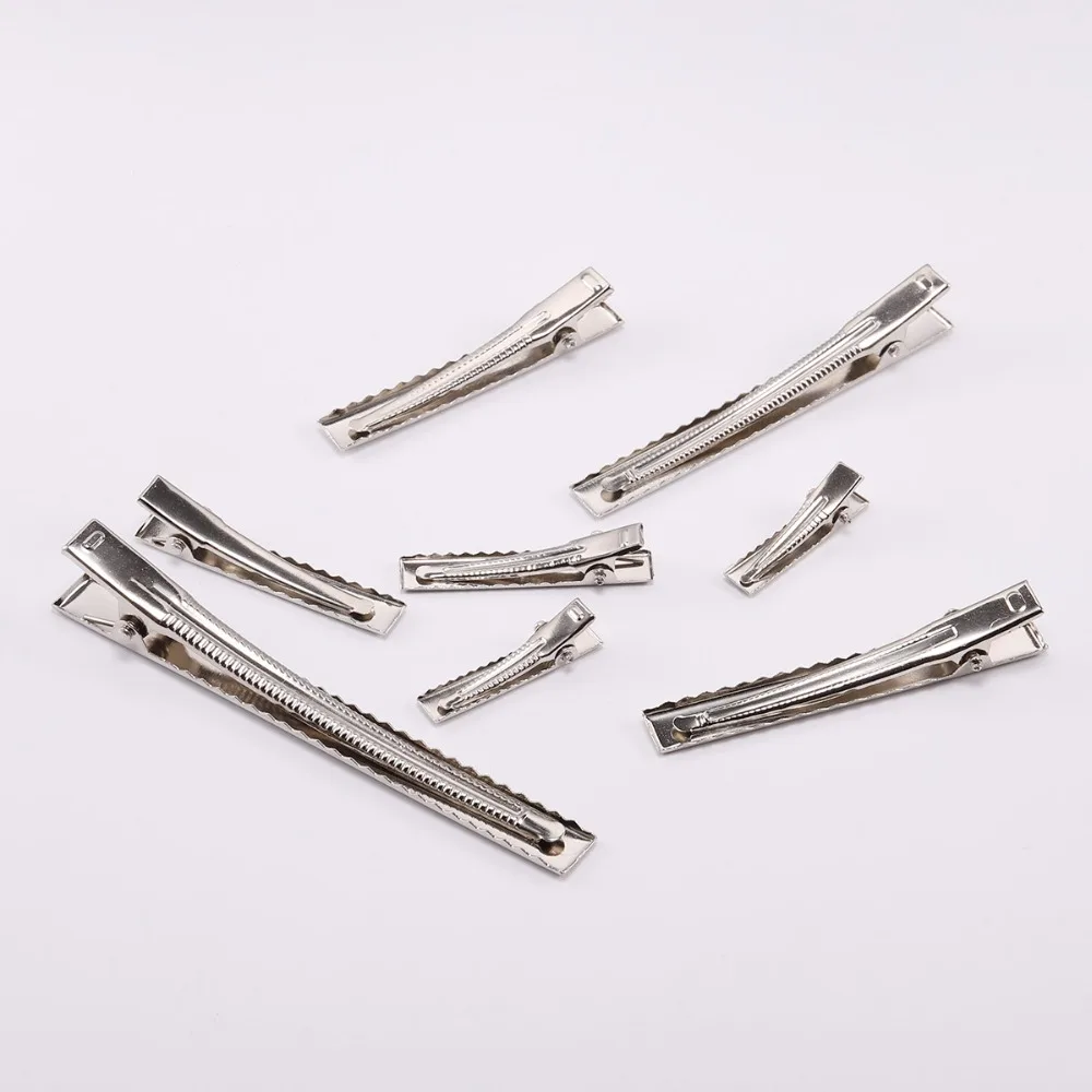 20/50Pcs 30-98mm Flat Metal Single Prong Alligator Hairpin Clip Base for DIY Hair Clips Jewelry Findings Making Accessories