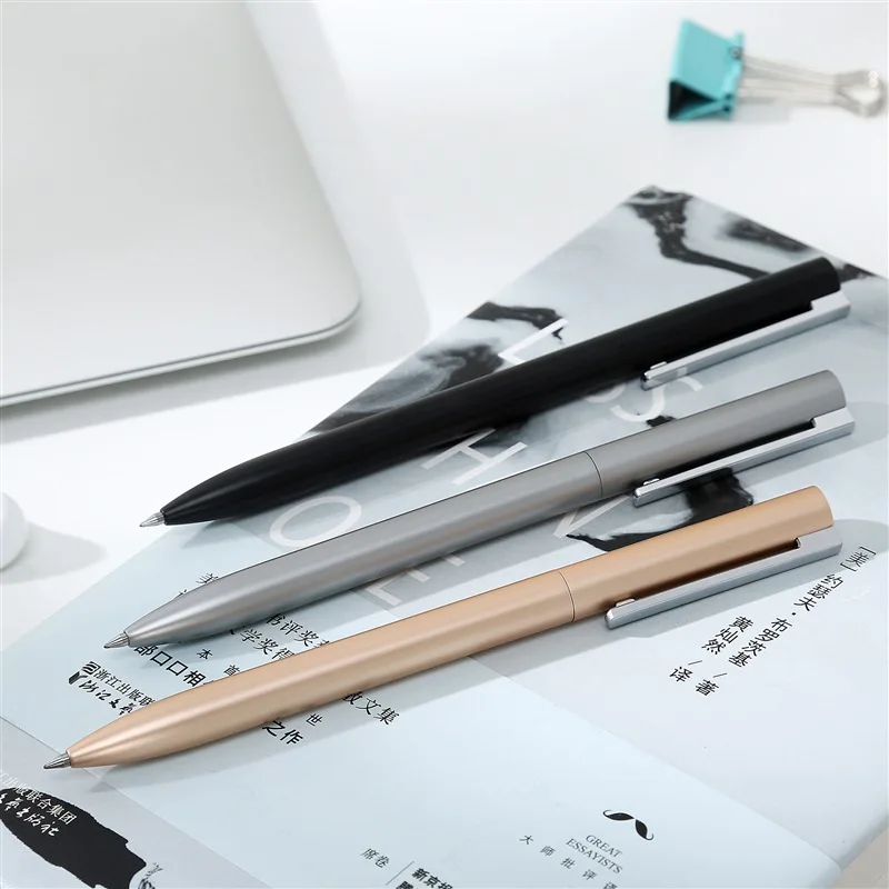 Metal Gel Pen White Pen Rotating 0.5mm Refill With Xiaomi Mi Pen Black ink Ballpoint Pen 5 Color Cool Pens for School Stationary