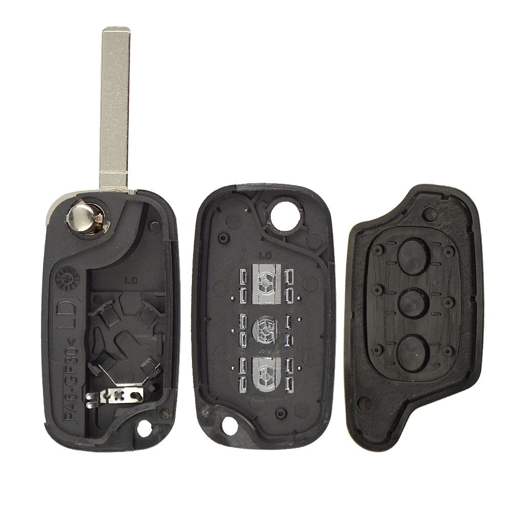 OkeyTech 2/3 Buttons For Renault Clio 3 Megane 3 Kangoo Modus Remote Flip Folding Fob Car Key Shell Case Fob Uncut Blade