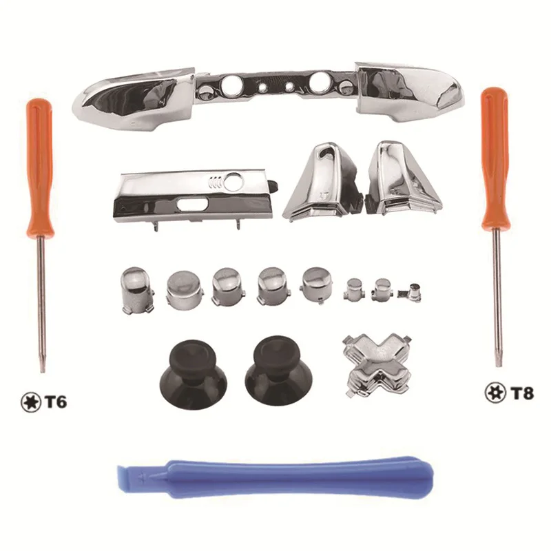 Controlador ABXY Dpad de cromo para Xbox ONE Slim XboxONE S, gatillos de botones completos, Kits de Mod de reparación de repuesto