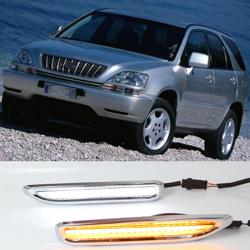 

DRL Lamp Running Light LED Daytime Running Light Daylight Waterproof Chromed Strip For Lexus RX300 RX330 RX350 1998-2000