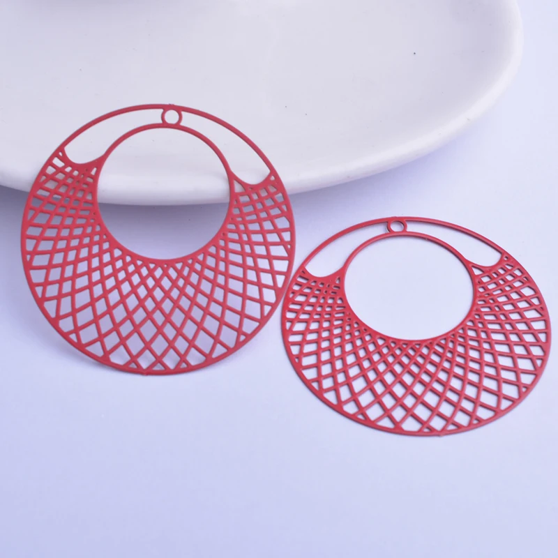 30 Stück AB2897 41mm Filigrane Große Runde Anhänger Kreisförmige Anhänger für DIY Schmuck- und Ohrringherstellung – Detail 7