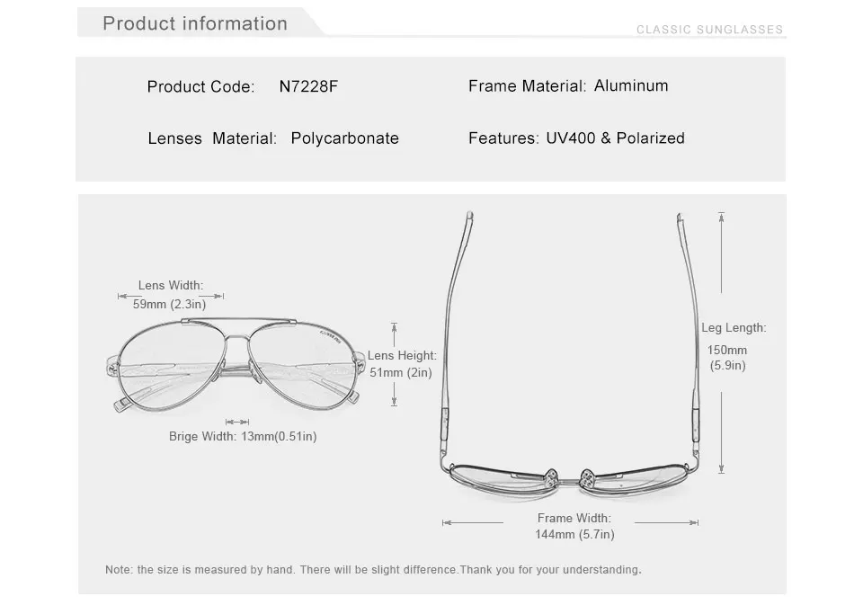 KINGSEVEN Männer Aluminium Polarisierte Sonnenbrille Klassische Marke Sonnenbrille EMI Verteidigung Beschichtung Objektiv Driving Shades N7228 – Detail 4