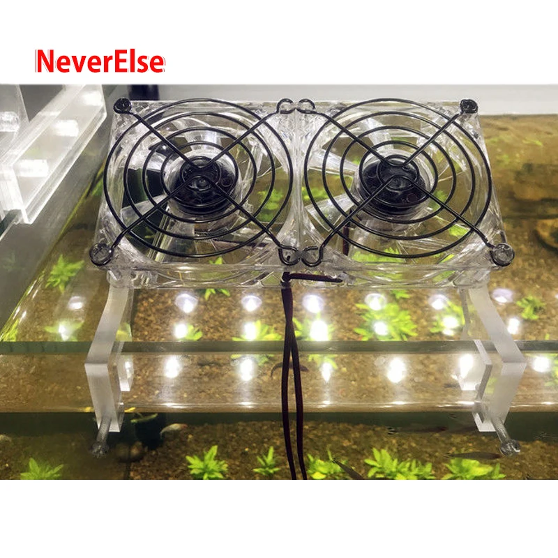 100v~240v transparent cooling fans mini nano clip on aquarium water plant fish tank fan Water temperature reduce control silent