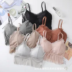 Tops For Women Lingerie Fashion Lace Top Beautiful Bra Female Seamless Bra Tube Top With Bra Pad Underwear Push Up Brassiere