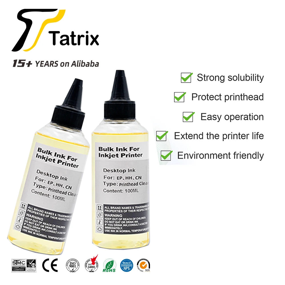 Tatrix Comaptibel inkjet Printer Cleaning Fluid Printhead Cleaner Kit Printers Liquid for Nozzle Inkjet Printers Cleaning KIT