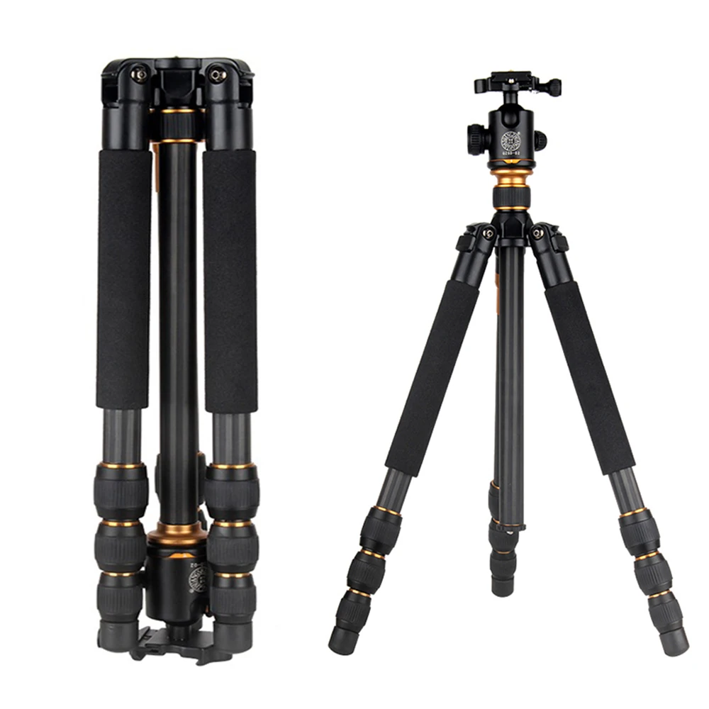 

QZSD Q475 Professional Portable Aluminum Alloy Tripod Monopod With Ballhead For Travel Canon Nikon Camera Accessories Tripodes