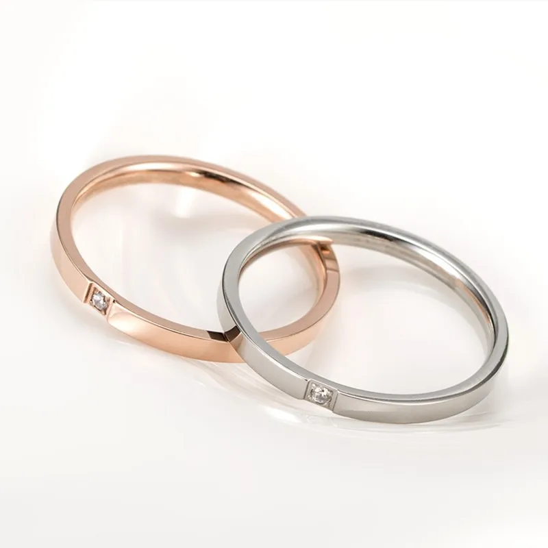 Women's 2mm Thin Stackable CZ Wedding Band, Elegant Gift