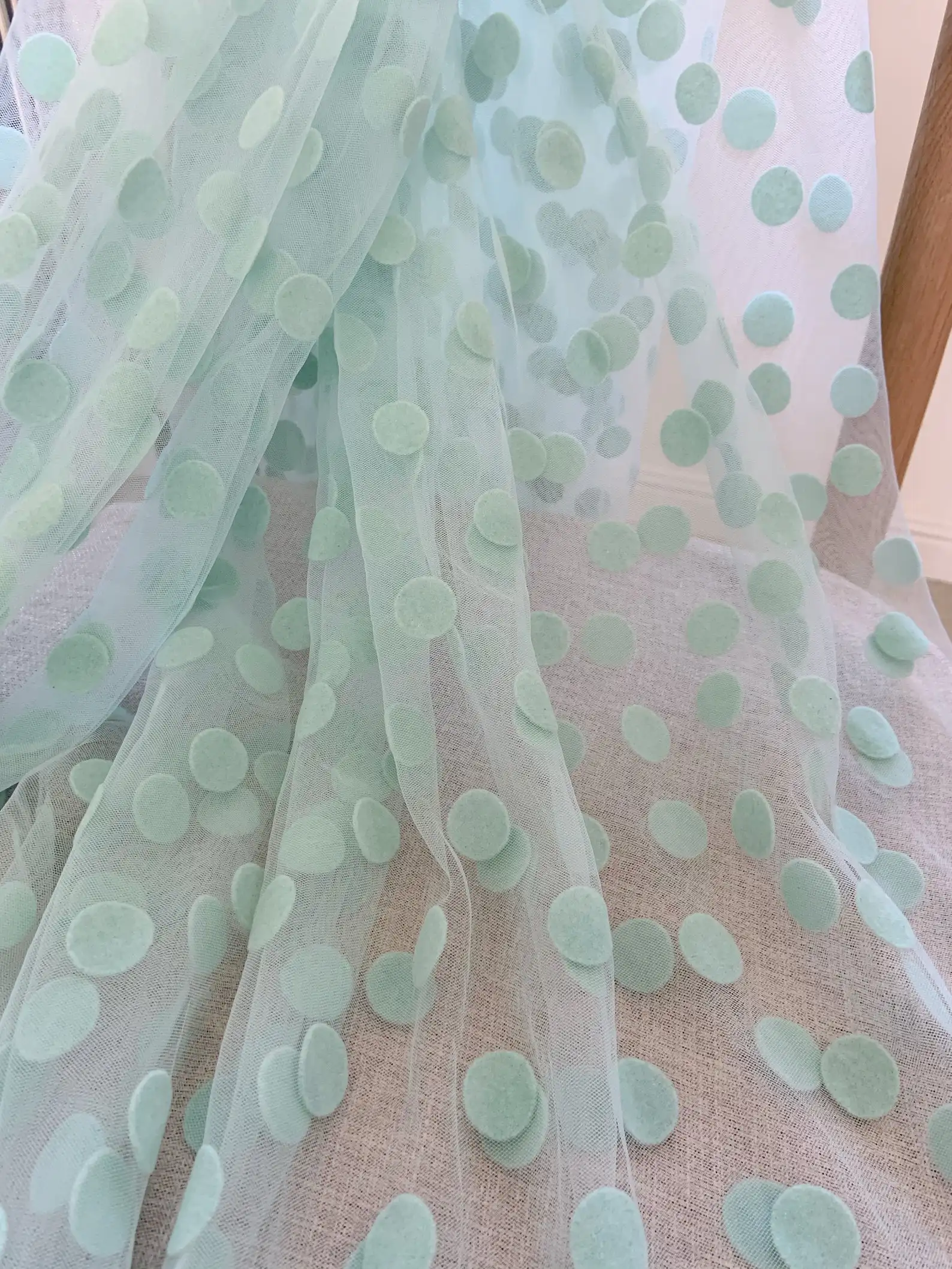 2 yards Soft Tulle Fabric With Big Polka Dots New Arrival