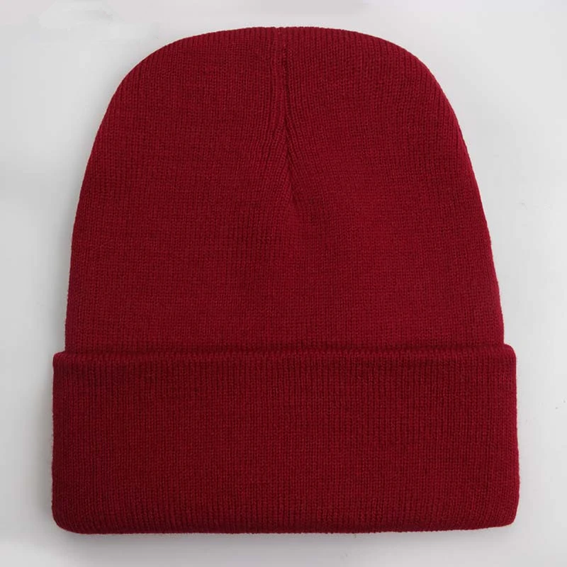 Gorro de punto de mezcla de lana para hombre y mujer, Gorro suave y cálido, Unisex, 24 colores, otoño e invierno