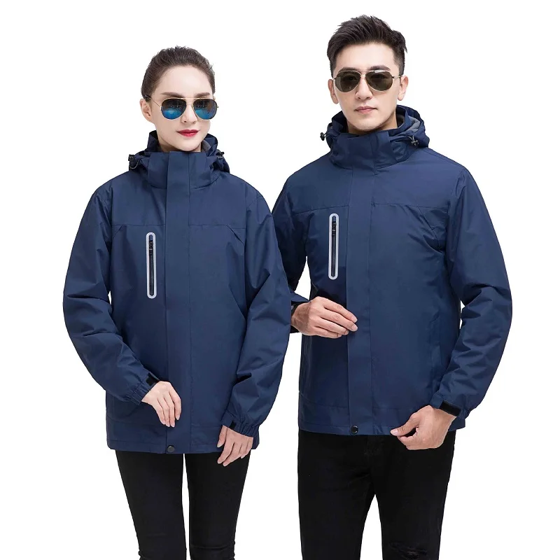 Work Clothing Thicken Winter Jacket Men Women Removable 3 in 1 Outdoor Jacket Coat Factory Workshop Durable Coat Velvet Uniforms