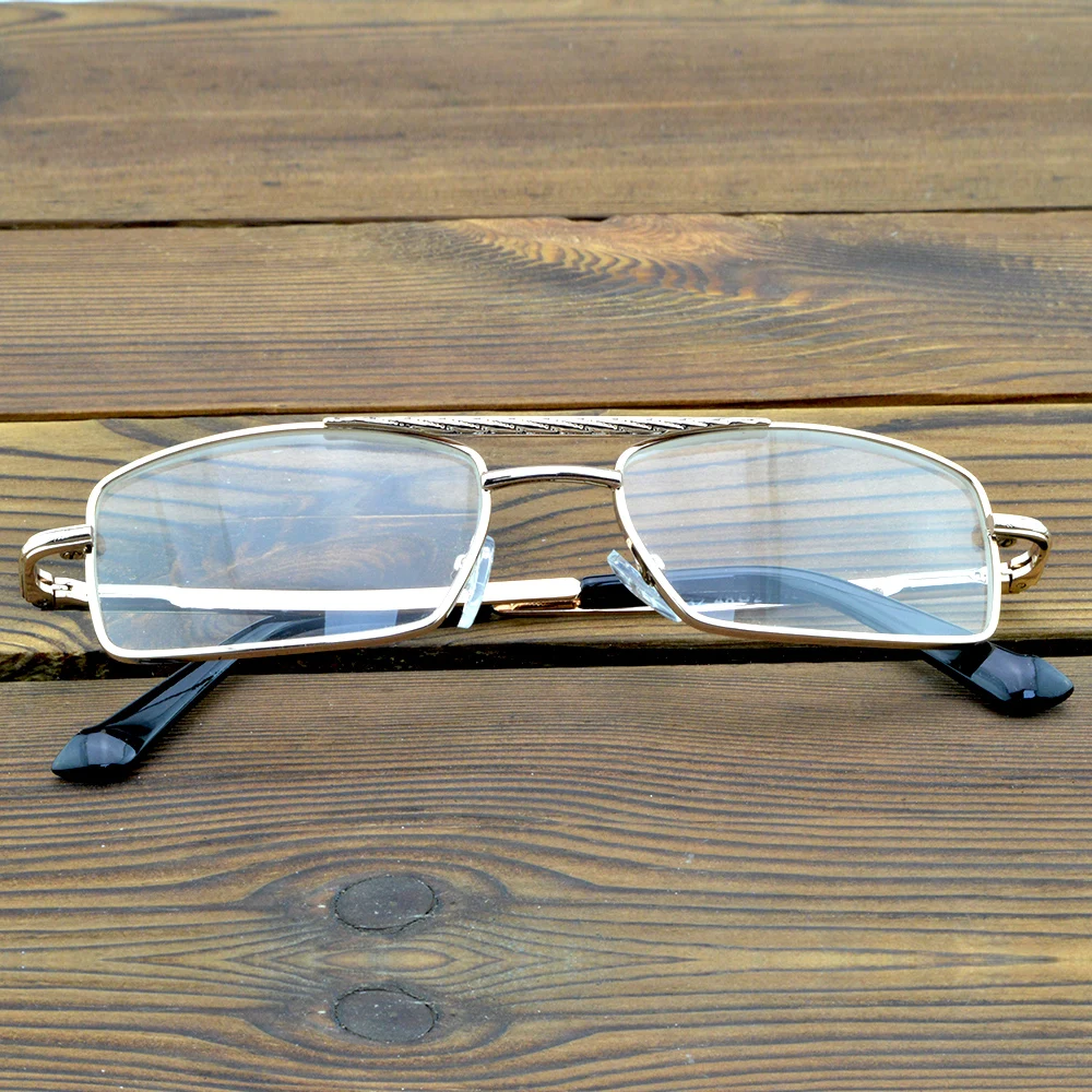 Lentes de vidrio resistentes a la abrasión, gafas de lectura con marco rectangular de doble puente + 0,75 + 1 + 1,25 + 1,5 + 1,75 + 2 + 2,5 + 2,75 a