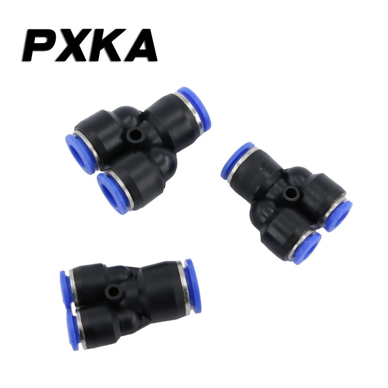 2PCS Air pipe connector PW12-8 quick plug pneumatic Y-type tee 10mm6-4mm plastic reducer adapter