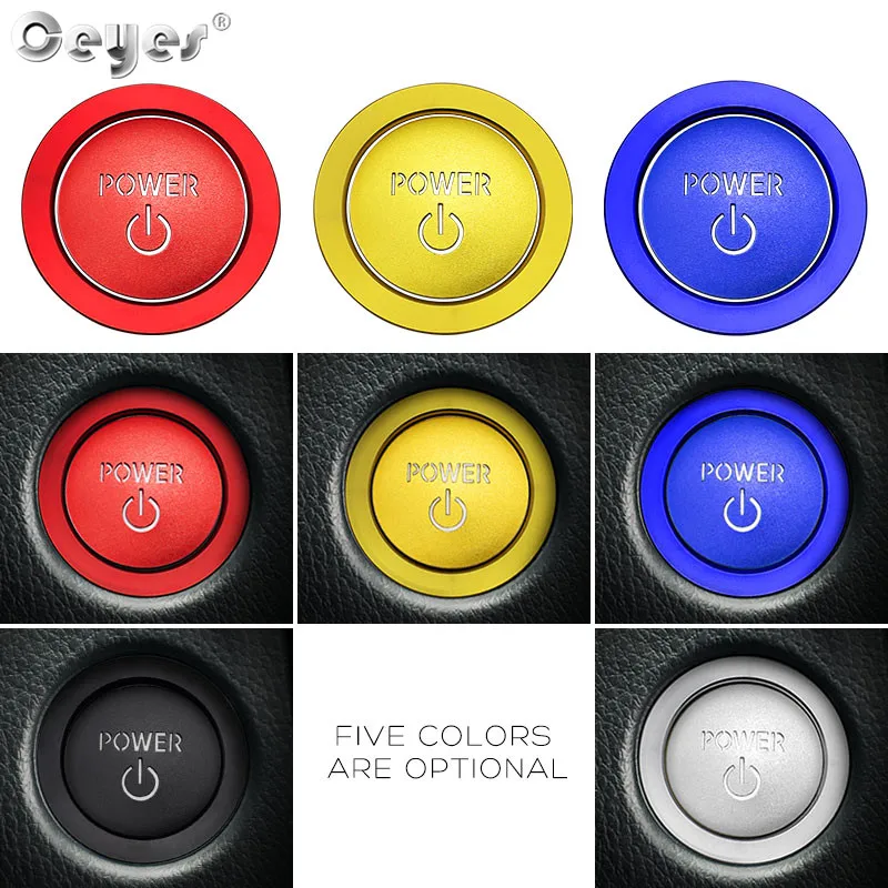 Ceyes Car Engine Start Stop Button Rings Styling Interior Accessories Stickers For Toyota Corolla Prius Camry Vellfire For Lexus