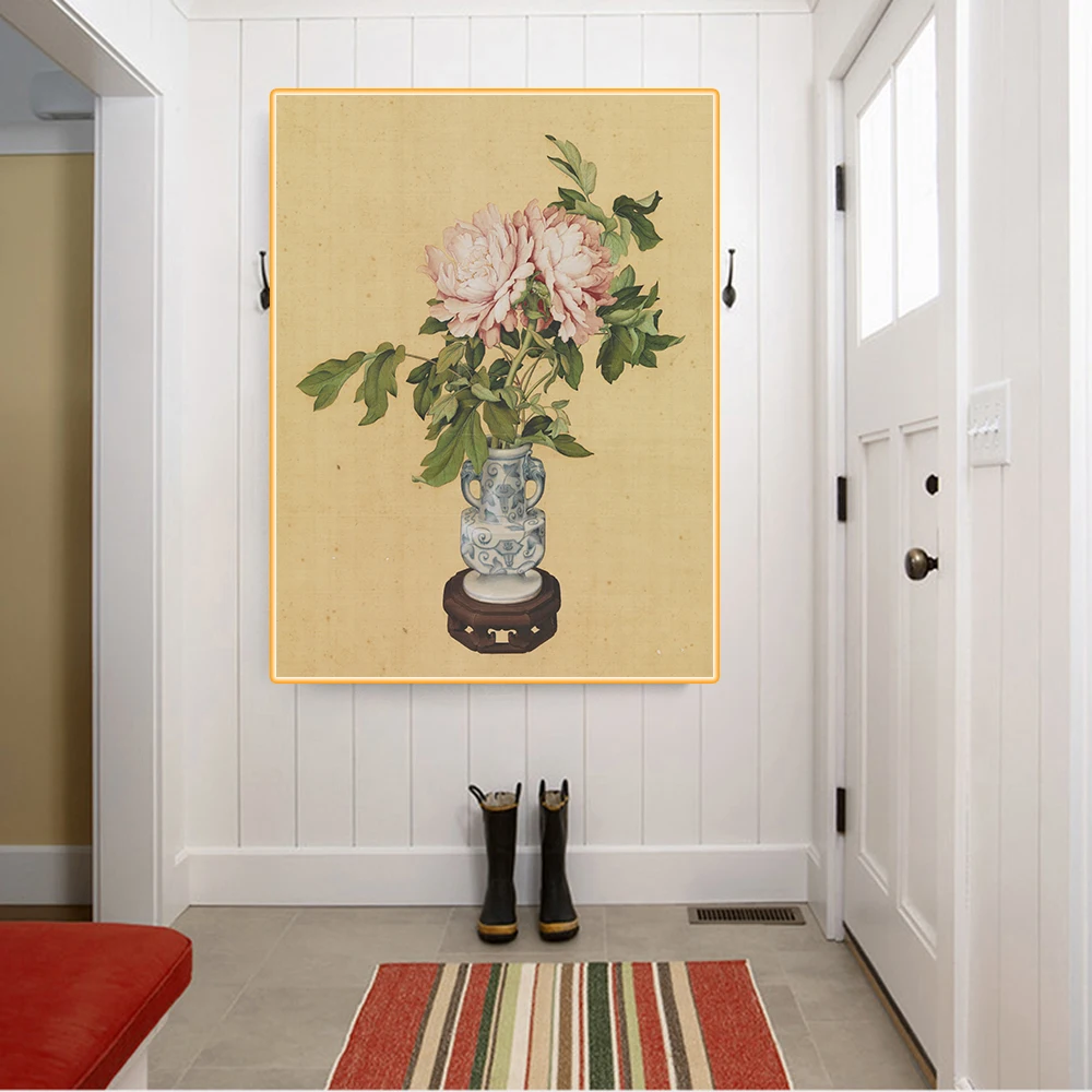 

Citon Giuseppe Castiglione《Vase of Flowers》Canvas Art Oil painting Artwork Poster Picture Modern Wall Decor Home Decoration