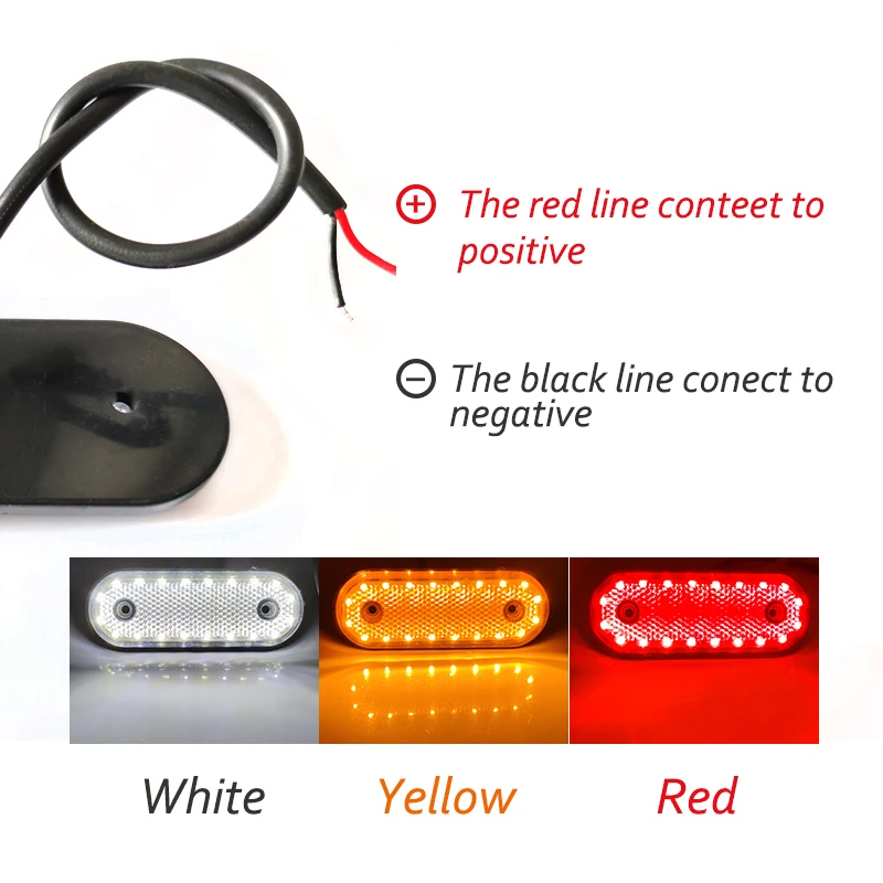 Car External LED Lights 24V 20LED Auto Bus Truck Lorry Side Marker Indicator Low Trailer Warning Rear Side Brake Lamp