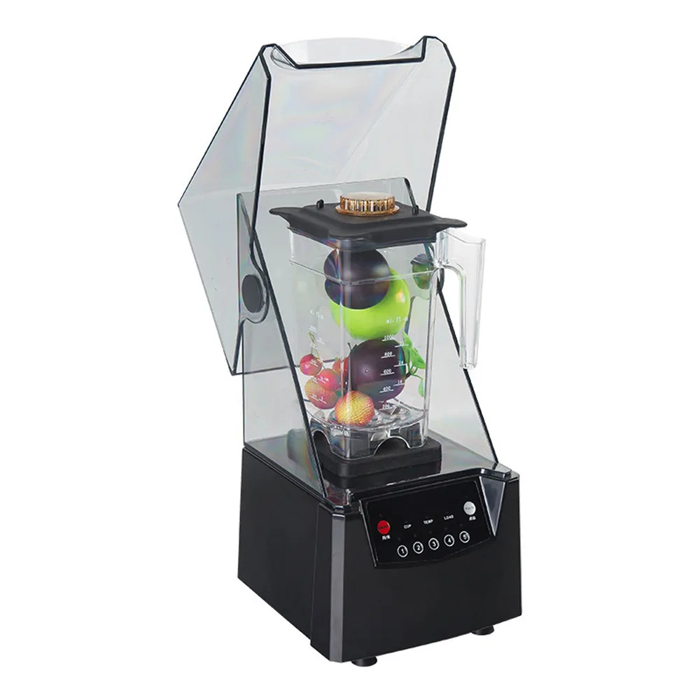 Commercial Blender Smoothie Machine With Cover Juicer Ice Crushed Machine Soy Milk Machine Grains Electric Blender Juicer