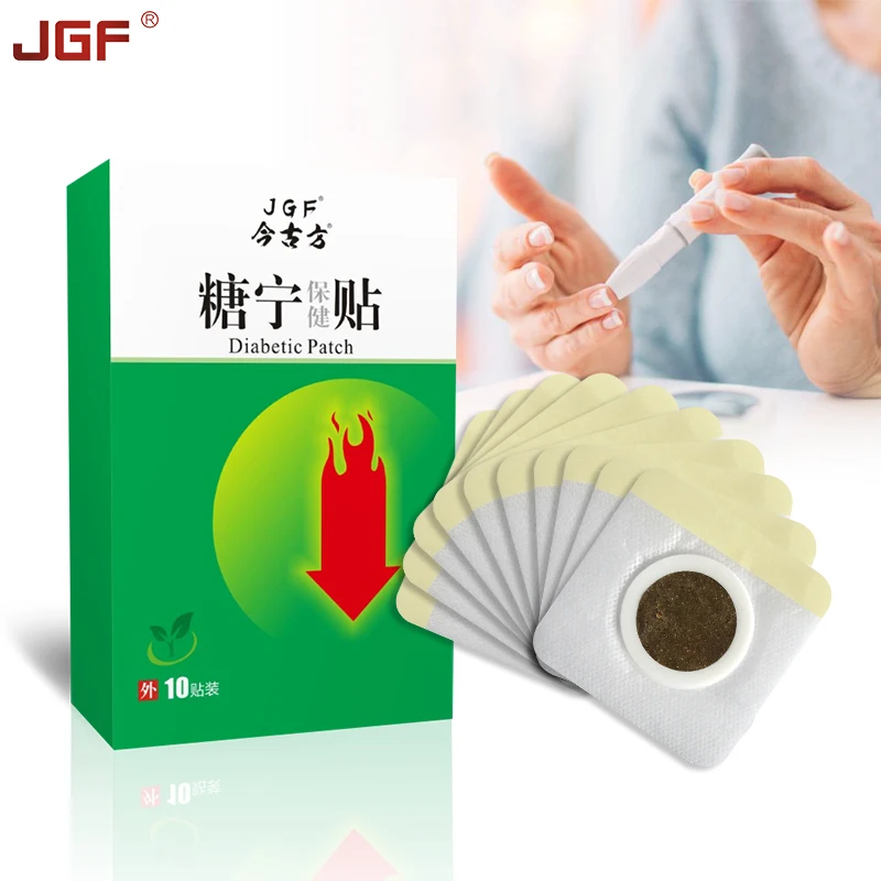 JGF Relieve Diabetic Patch 10 Pieces Hypoglycemic Patch Natural Herbal Patch Stabilizes Blood Sugar Level Diabetes Plaster