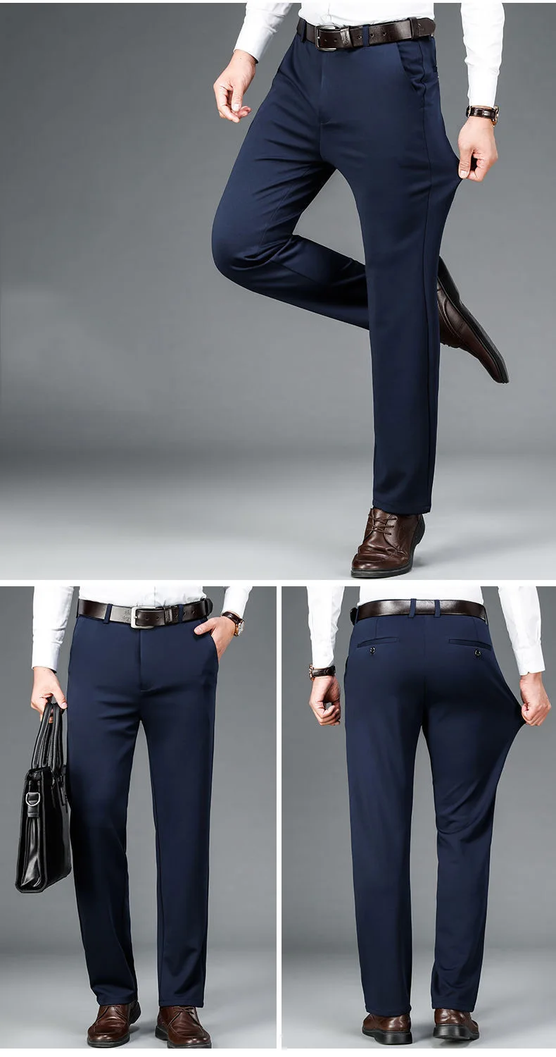 Fashion Men's Plus Size Fit Business Casual Pants Big Tall Classic Dress Pants Elasticity Casual Straight Leg Daily Trousers 16 Hfc44d6dc16714738aa56d5da676235ecI