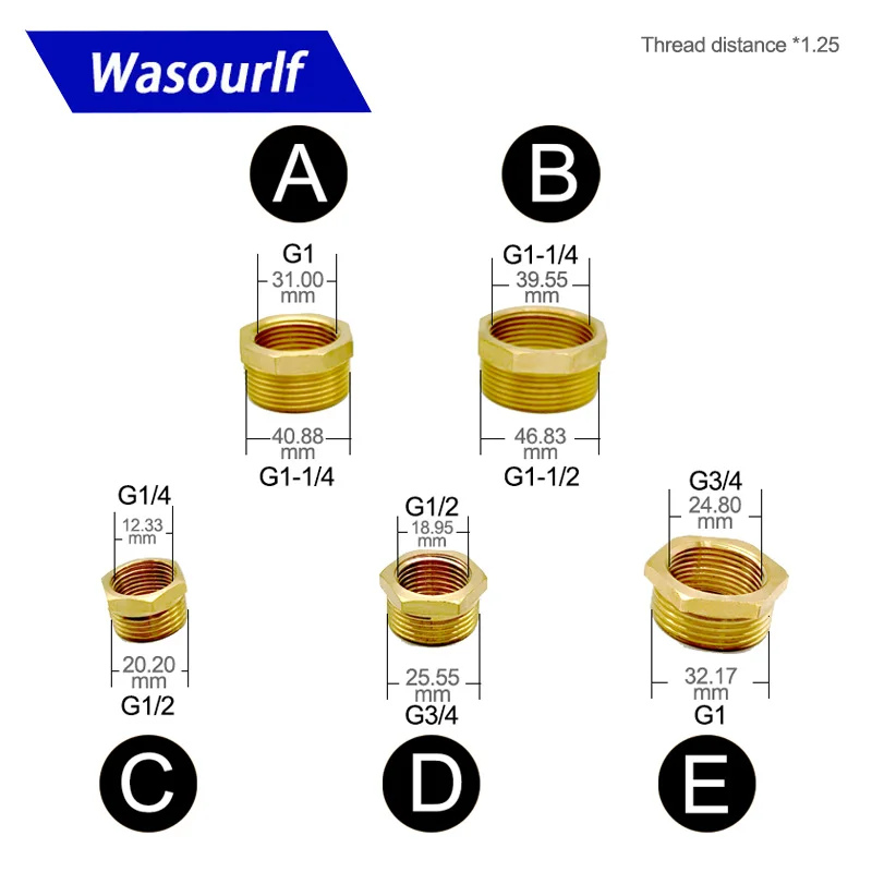 WASOURLF Copper variable diameter bushing copper variable diameter bushing water purifier pressure gauge connector accessories