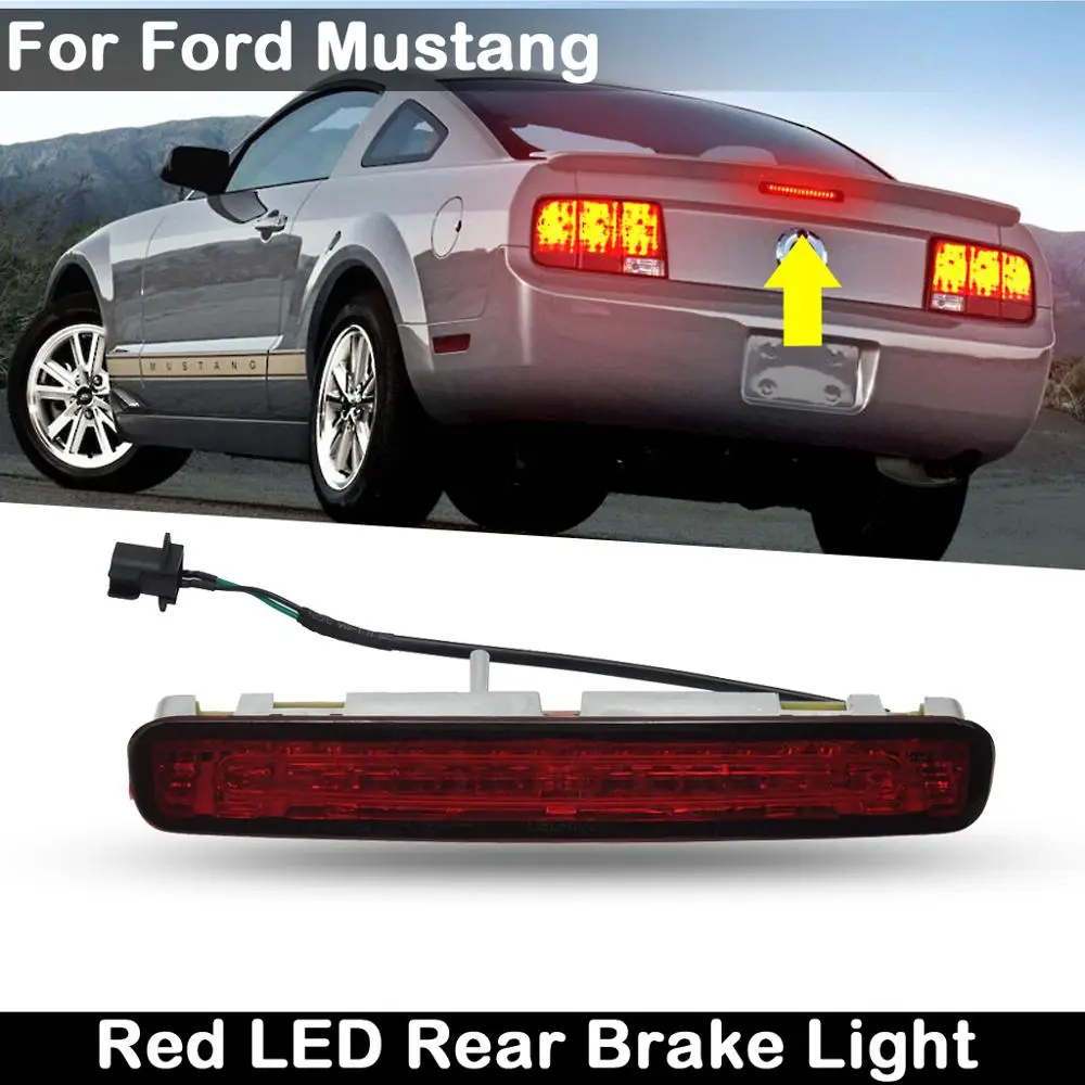 

Для Ford Mustang 2005-2009 Красные линзы или дымчатые линзы красный светодиодный задний третий стоп светильник сигнал стоп-сигнал