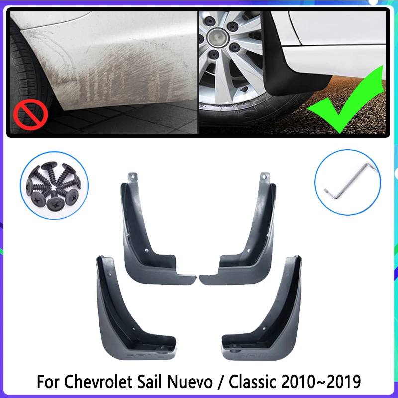 4 PCS Car Mud Flaps for Chevrolet Sail 2010~2019 Nuevo Classic Mudguard Splash Guards Fender Mudflaps Auto Accessories