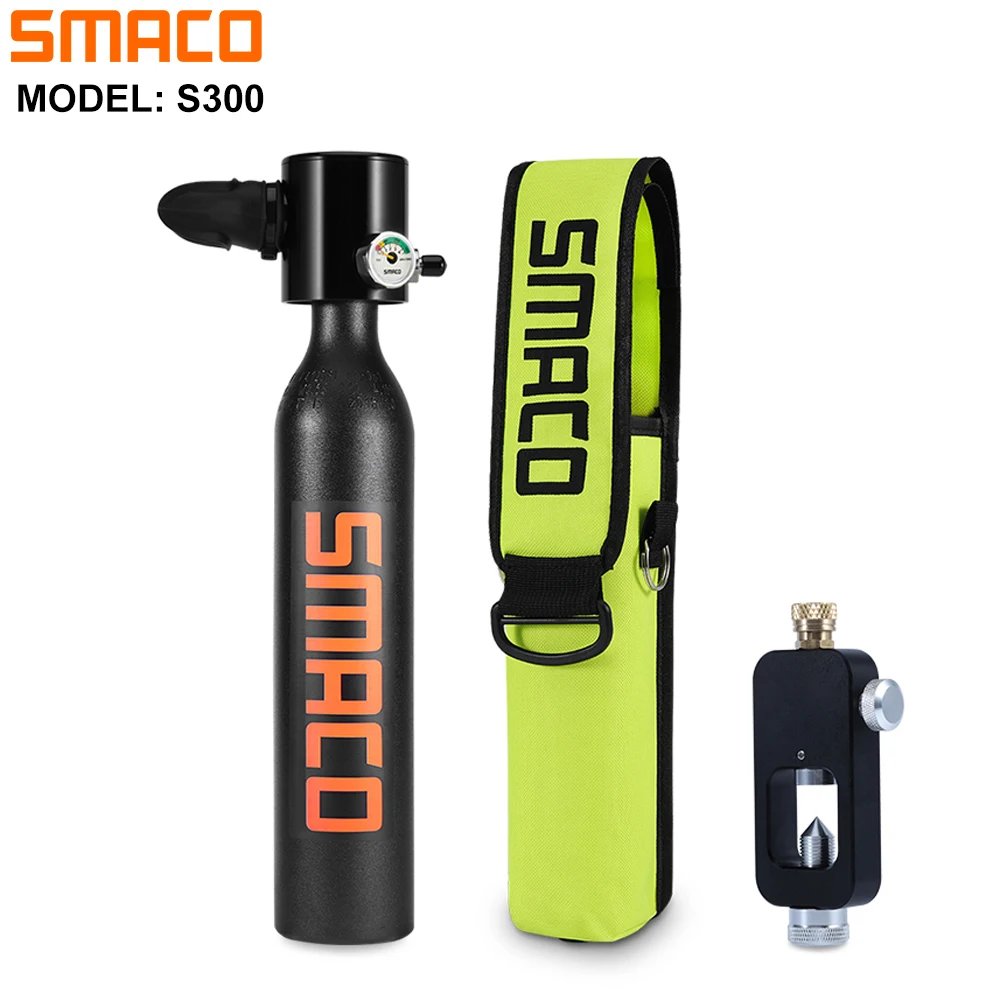 Smaco Scuba Diving Tank, Mini Dive Cylinder, Scuba Tank, Oxygen Refill Adapter for Underwater Diving Breathe Training