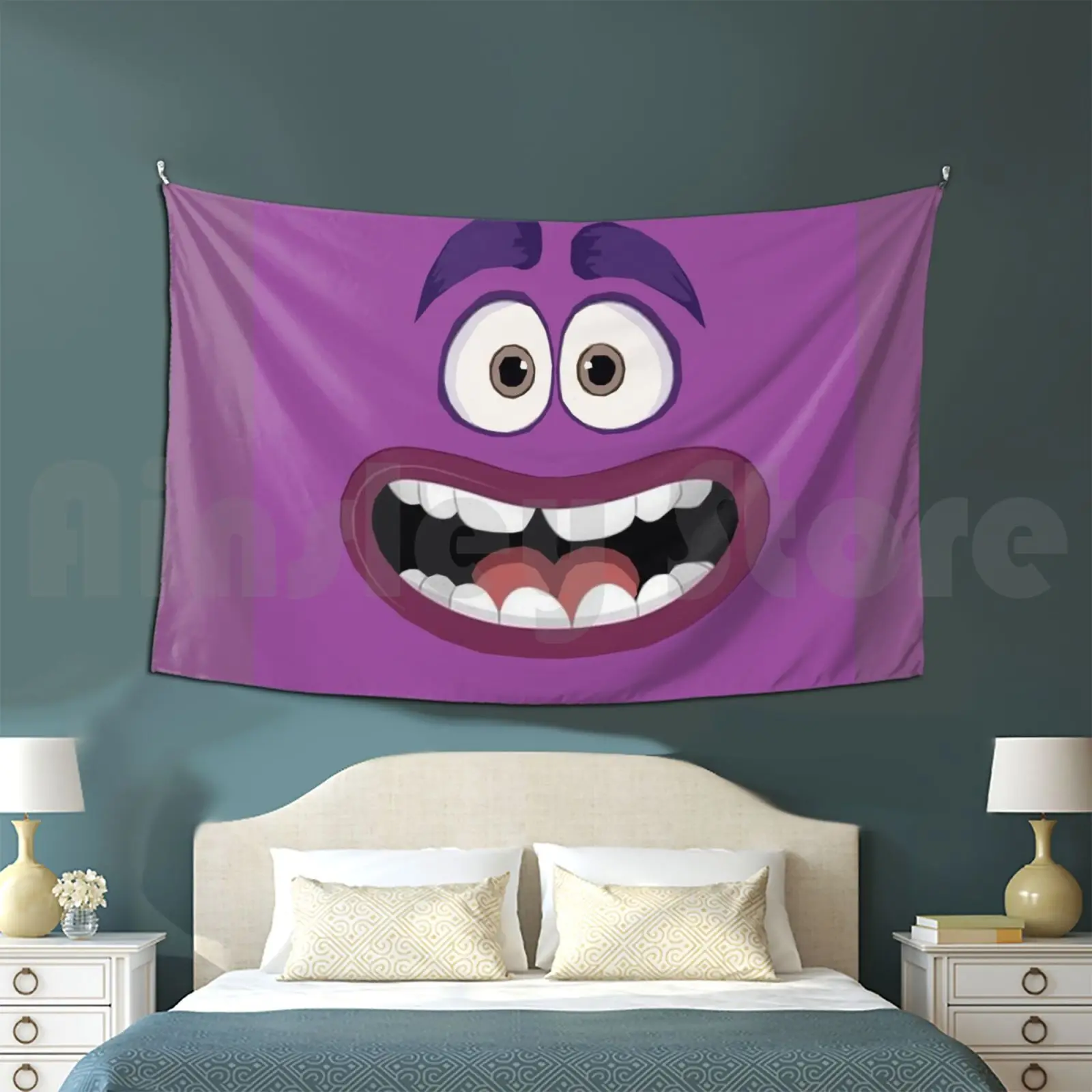 Sweet Monster! Tapestry Living Room Bedroom Monster Monsters Academy Sulley Mike Cartoon Movie Walt Characters Park