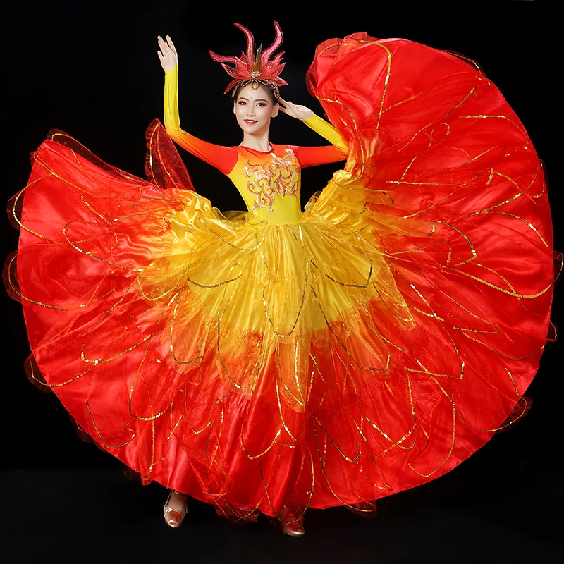 Fairy Flamenco Dress Women Performance Costume Opening Dance Outfit Classical Dancewear Long Dress Designer Clothes DL8062