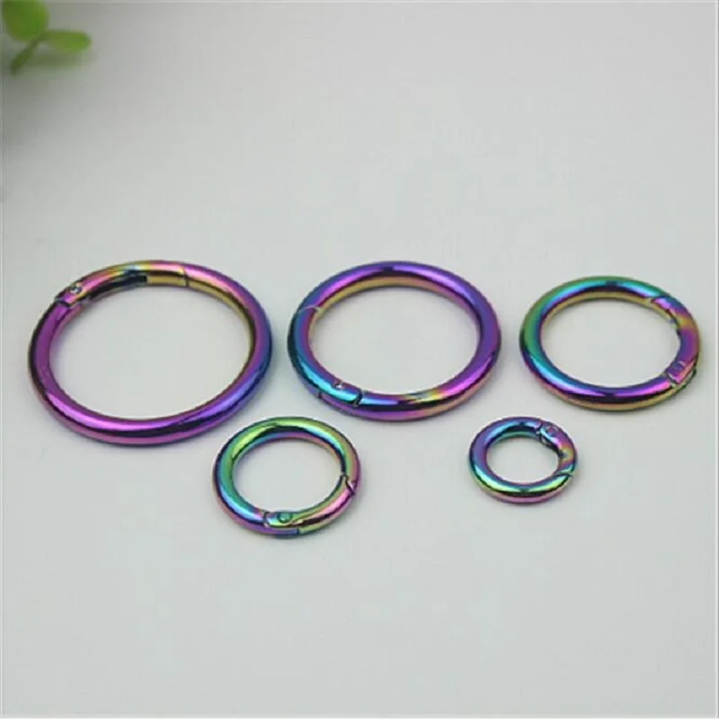 10pcs/50 pcs,6 size Rainbow ineer cm Welded Rings,Closed Round O ring for bags purse sewing crafts