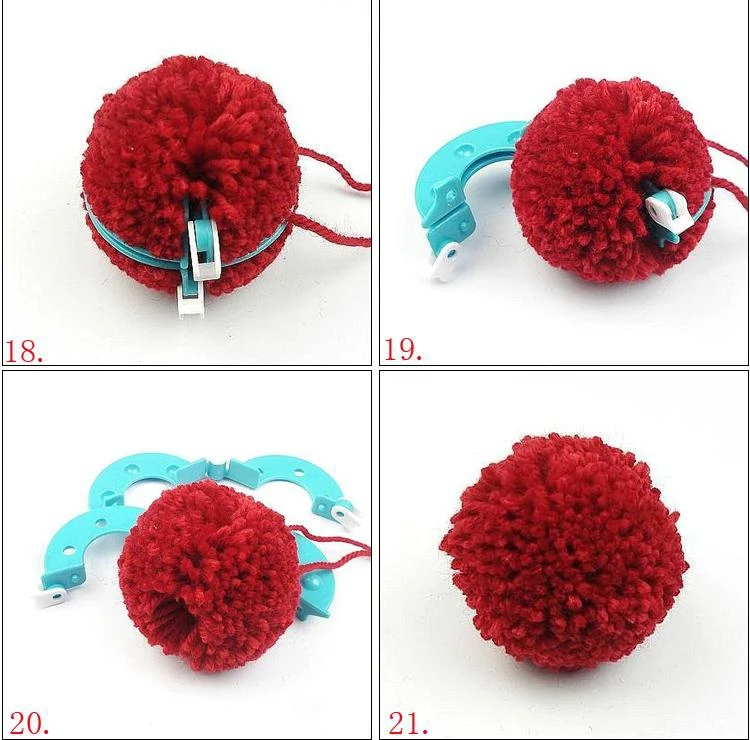 Free Shipping Pom Pom yarn Maker Fluff Ball knitting loom easy knitted handmade crafts 4 prirs Sizes 35,55,70,90mm