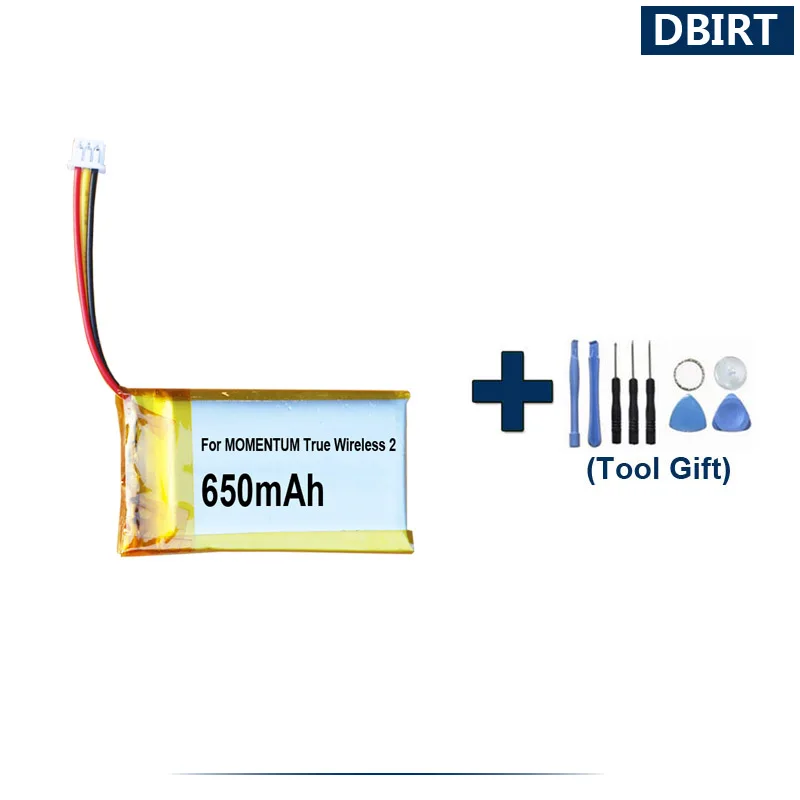 Ferramentas presente + original substituir 650mah AHB622540PCT-02 bateria para sennheiser momentum verdadeiro sem fio 2 caixa de carregamento energia akku