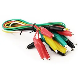 Color Wire Small / Medium / Large Test Wire Alligator Clips Connection Wire 5 Colors 10PCS 50cm Long