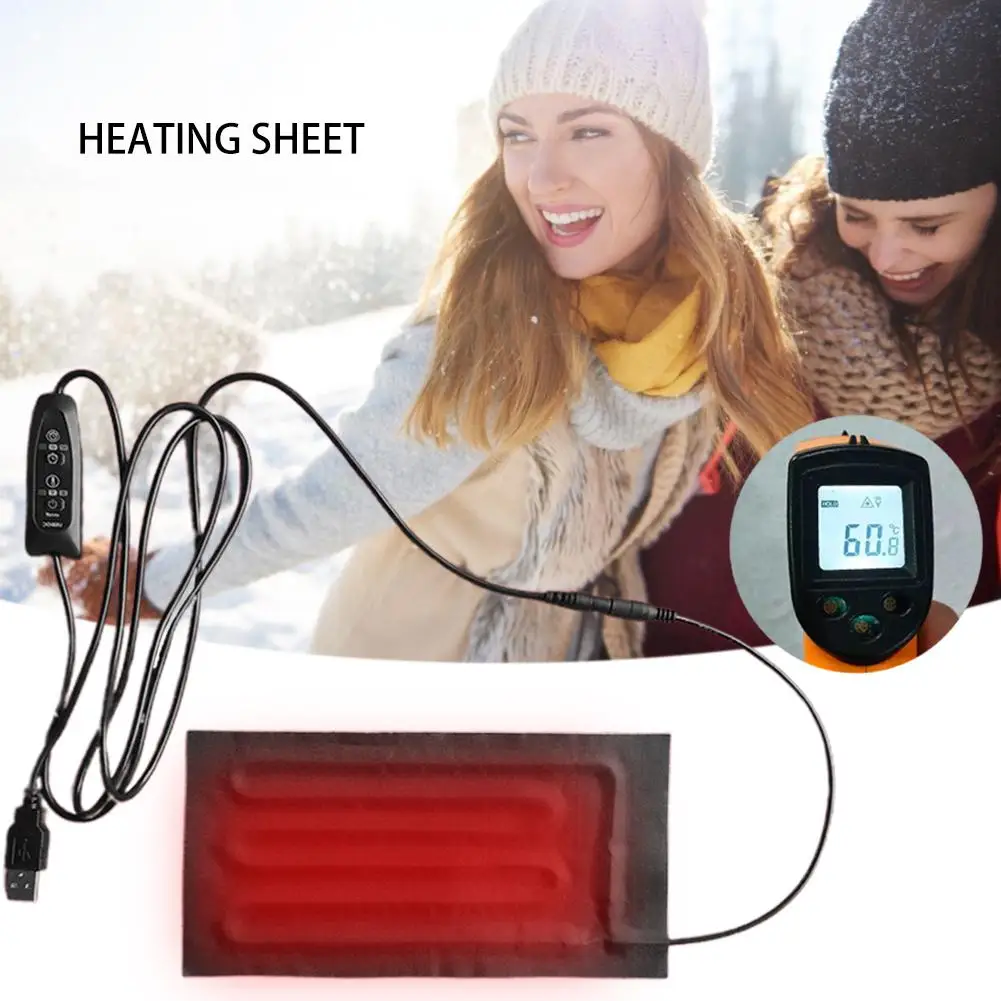 5V USB Warm Paste Pads Clothes Jacket Vest Heating Pad USB Carbon Fibre Fast Heated Pads For Back Neck Shoulders Belly Warmth