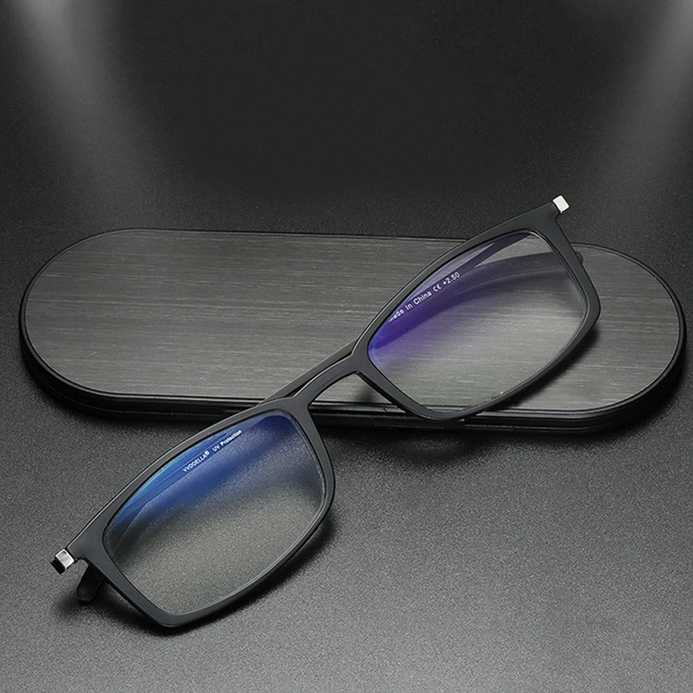 Anti Blau Licht Lesebrille Tragbare Platz Presbyopie Brillen Mit Fall Dünne Brillen Gläser Männer Frauen + 3,5 – Detail 2
