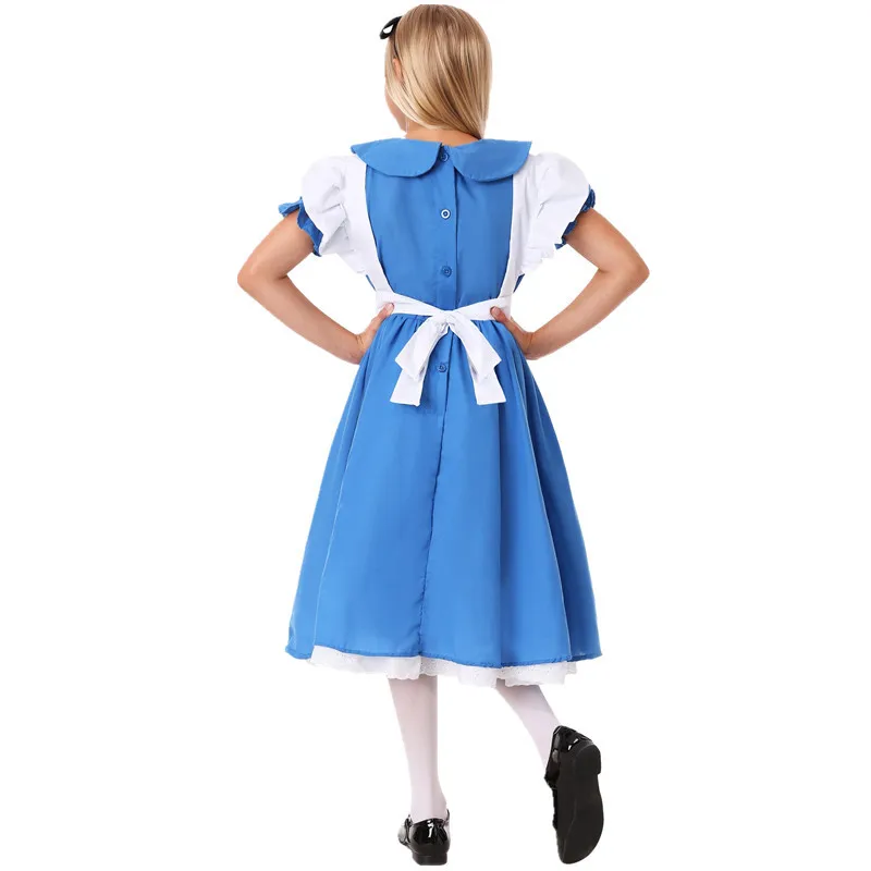 Deluxe Meisje Halloween Meid Lolita Jurk Alice In Wonderland Kostuum Baby Cosplay Dienaar Familie Feest Purim Fantasia Kostuum