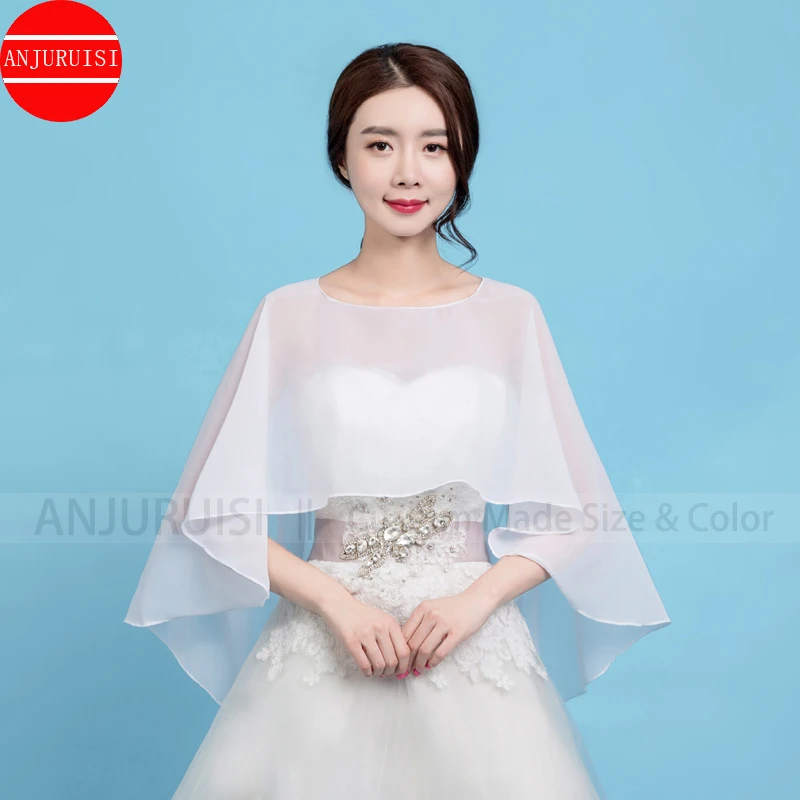 Chiffon Cape Bolero Vrouwen Femme Mariage Chalas Mujer Avond Wedding Bridal Jacket Wraps Accessoires Peleryna Mantel Boda Shawl