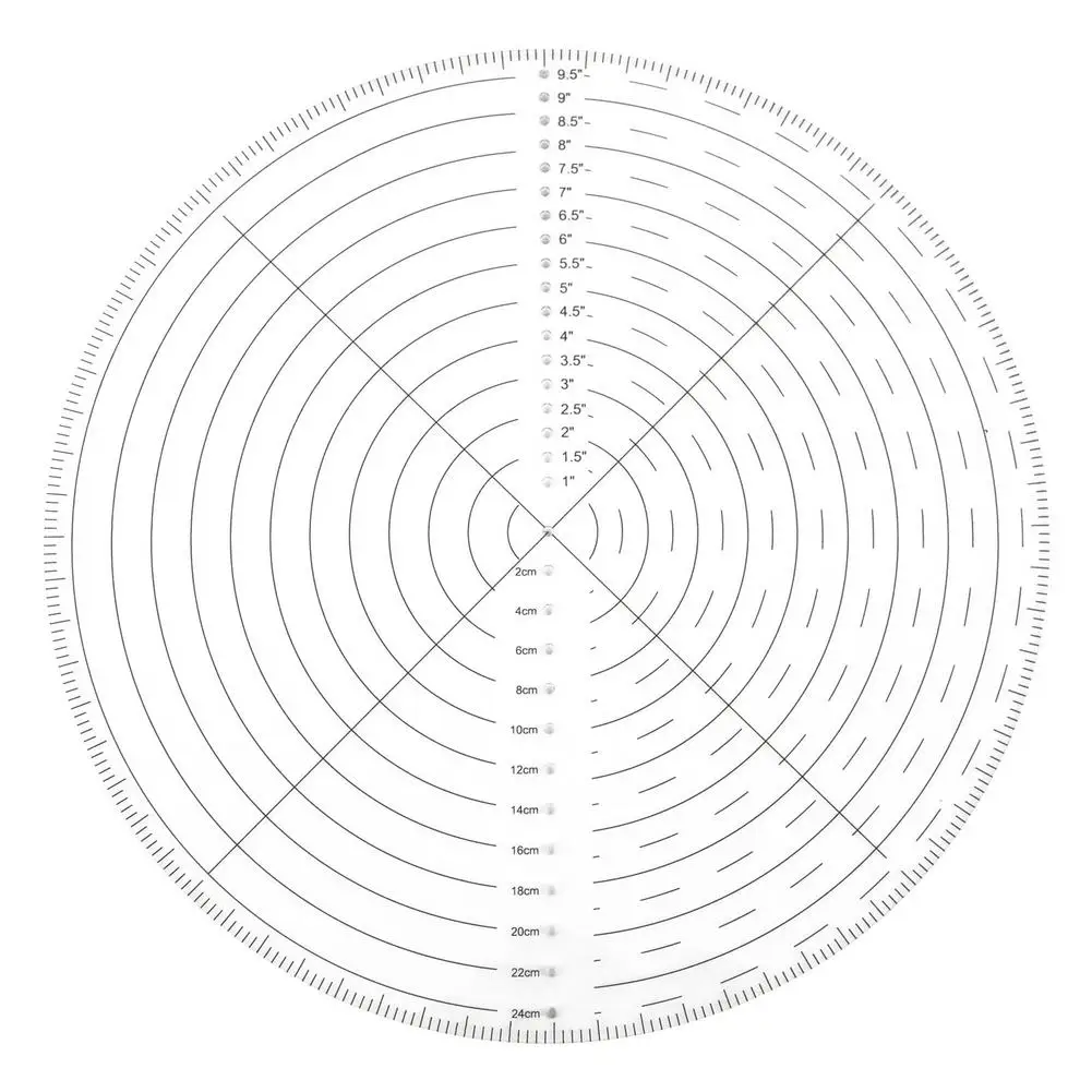 Round Center Finder Compass Clear Acrylic Tool For Drawing Circle Sewing Ruler Scale Template Transparent Wood Circles Drawing