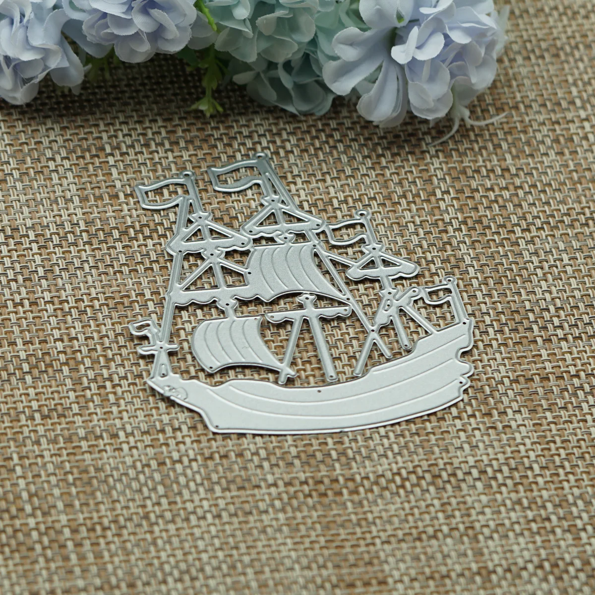 For Ocean Clip Art Sailing Boat Ship Patern Metal Cutting Dies Scrapbooking Cutter Stencil Clip Art Album Decorating  Embossing